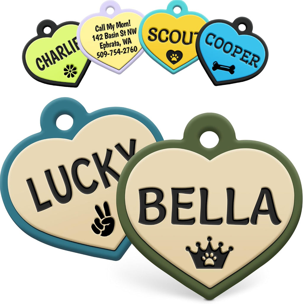 GoTags Silicone Dog Tags, Soundless Pet Tag, Personalized Silent Tag Engraved for Pets with Cute Custom Designs, for Dogs and Cats, (Bone, Pink) - Image 12