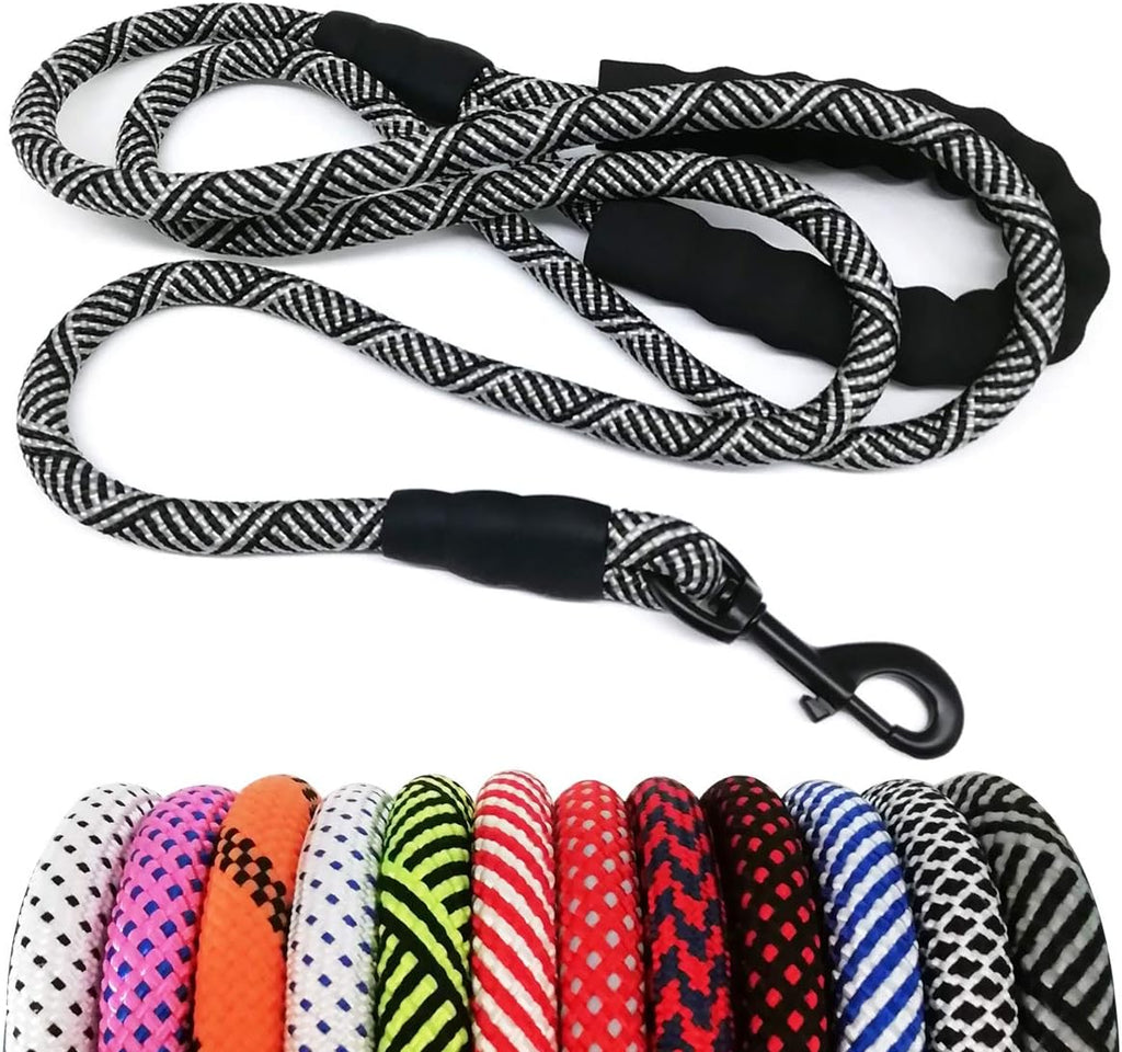 MayPaw Heavy Duty Rope Dog Leash, 3/6/8/10/12/15/20/30 FT Nylon Pet Leash, Soft Padded Handle Thick Lead Leashes for Large Medium Dogs (Blue Black, 1/2" * 8') - Image 14