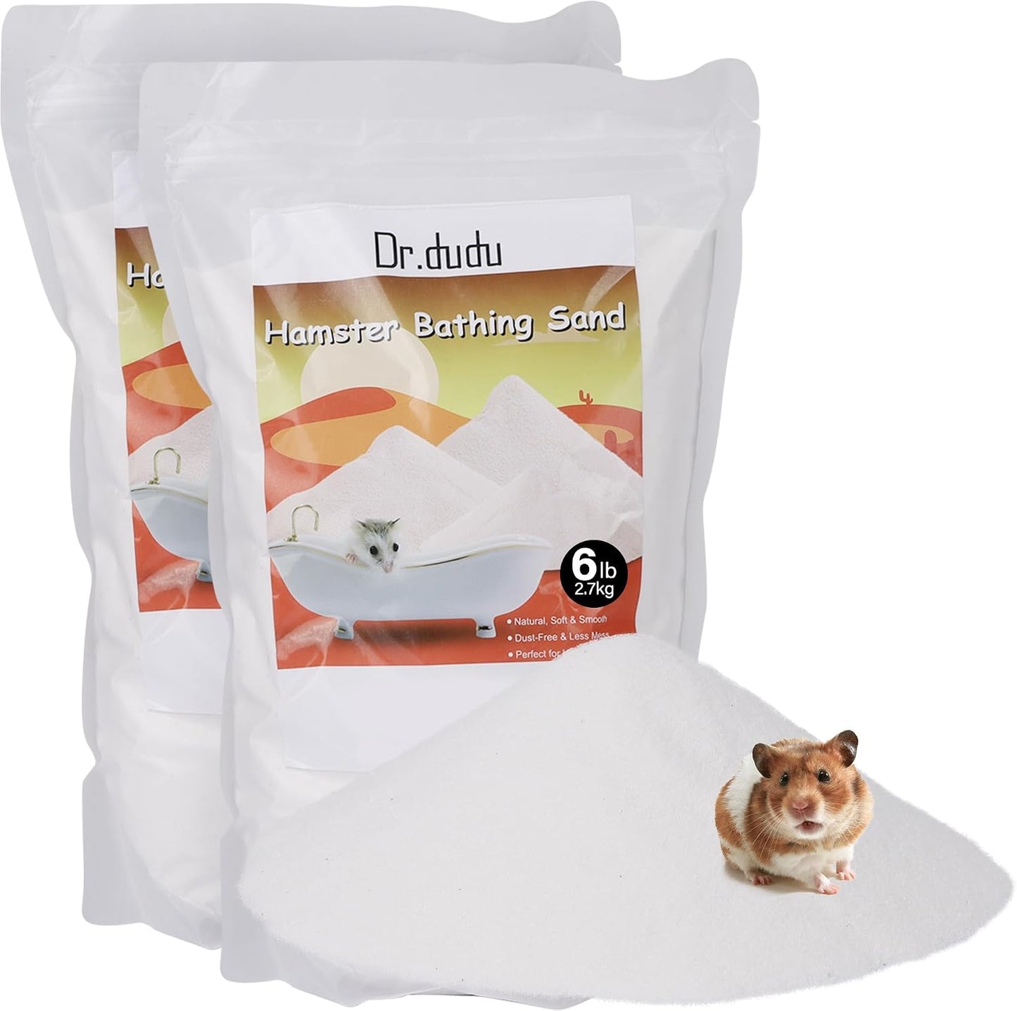DR.DUDU Hamster Bath Sand, 2.8lb Dust Free Desert Sand or Potty Litter Sand for Hamster Chinchillas Gerbil Syrian Mice Small Animals (White) - Image 10