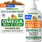 BARK&SPARK Omega 3 for Dogs and Cats-180 Fish Oil Treats for Dogs & Cats Shedding, Skin Allergy, Itch Relief, Hot Spots Treatment-Joint Health-Skin and Coat Supplement-EPA & DHA Fatty Acids-Salmon Oil - Image 11