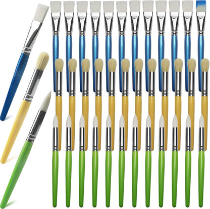 GACDR bulk paint brushes for kids 36 pieces assortment pack laid out on a table