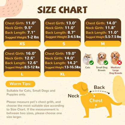 HRTTSY soft fleece pet pullover sweatshirt for small dogs and cats
