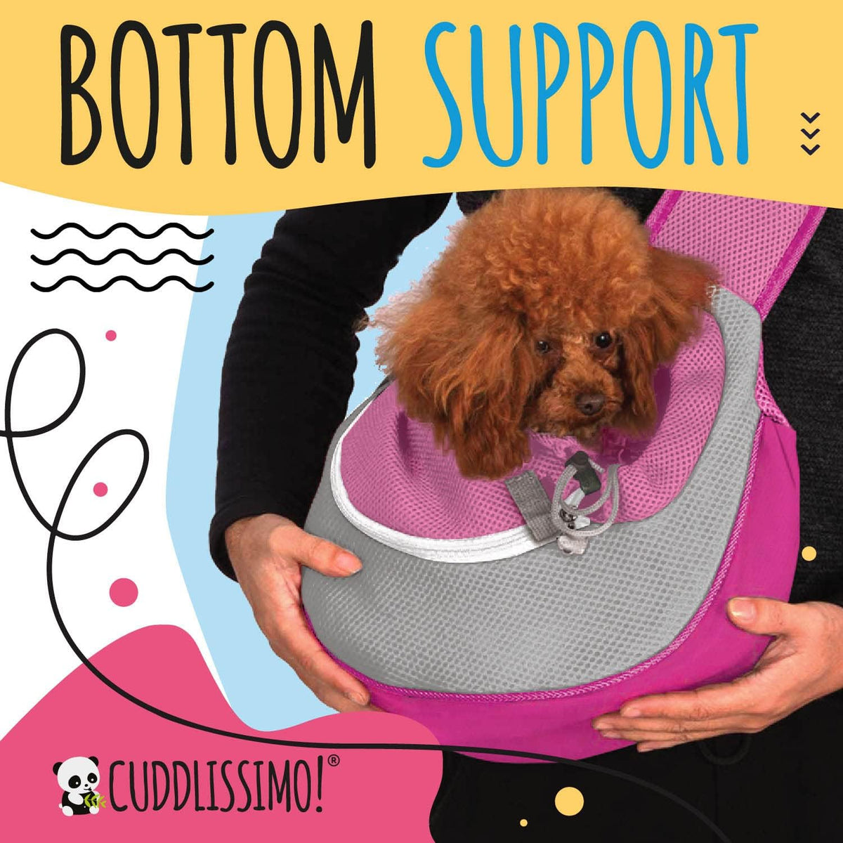 Locking zipper feature shown on the Cuddlissimo! cat sling carrier