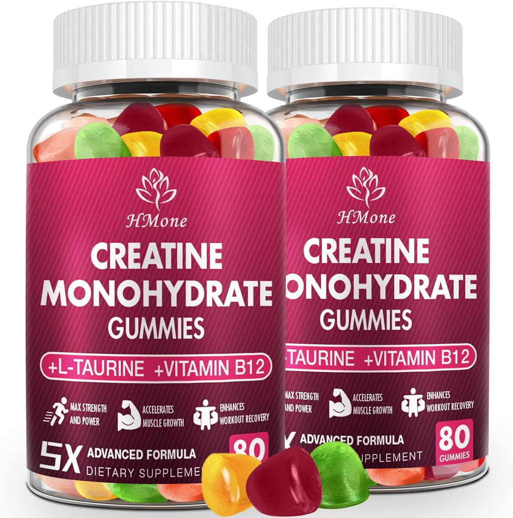 HMone creatine monohydrate gummies front view bottle