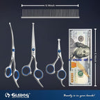 GLADOG professional straight pet grooming scissor for flat coat trimming and body maintenance