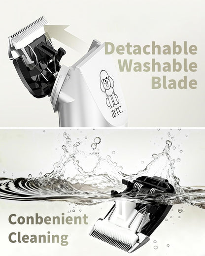 Removable ceramic blade head details on Cakapet professional pet clippers
