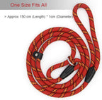 Coolrunner red nylon slipknot leash showing the high density braid texture.