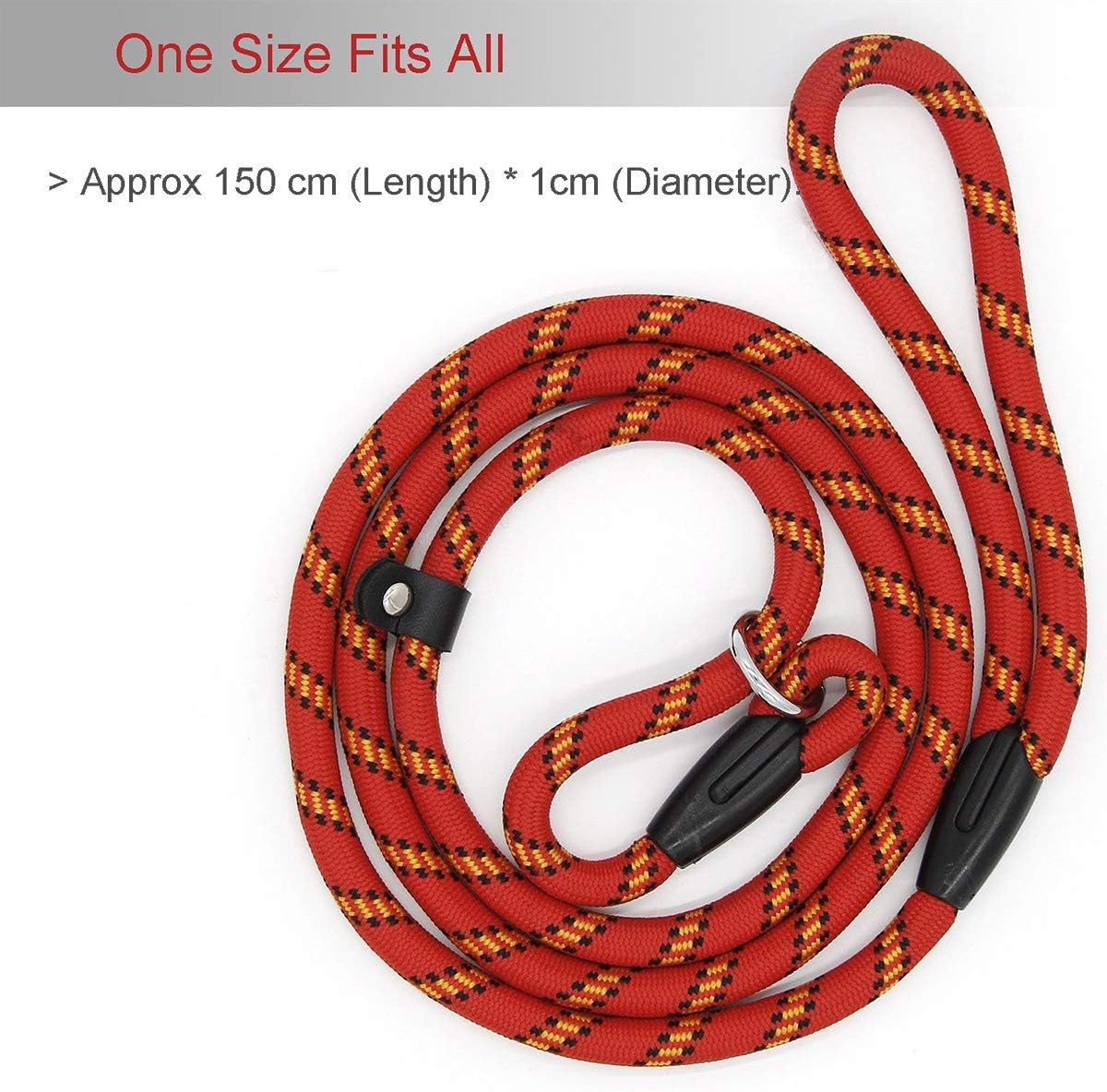 Coolrunner red nylon slipknot leash showing the high density braid texture.