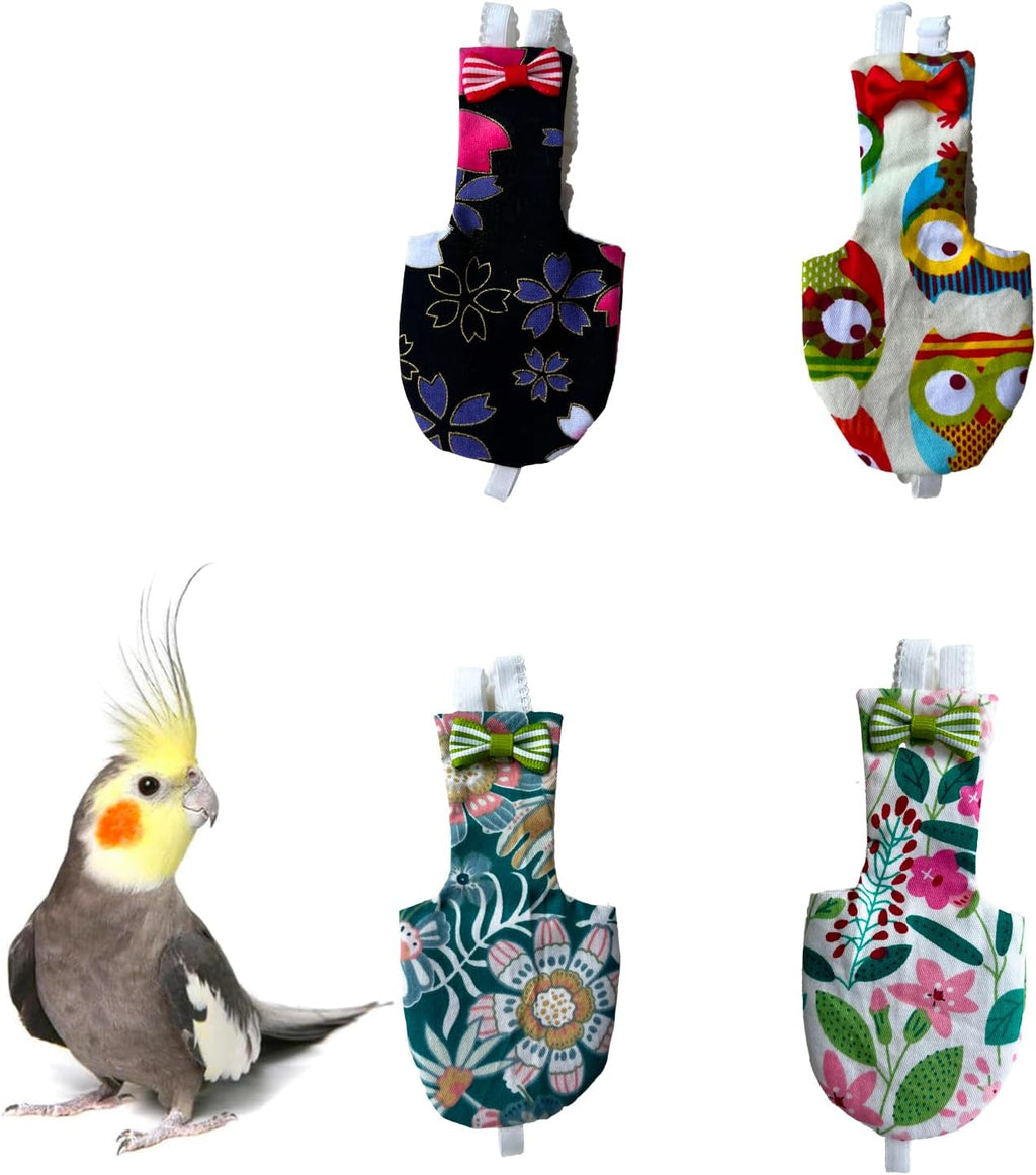 UKJENT Bird Diaper Protective Parrot Nappy 2 Pack, Reusable Flight Suit with Waterproof Inner Layer, Washable Cute Urine Wet Suit for Parrots(M) - Image 14