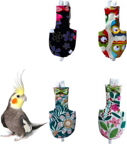 UKJENT Bird Diaper Protective Parrot Nappy 2 Pack, Reusable Flight Suit with Waterproof Inner Layer, Washable Cute Urine Wet Suit for Parrots(M) - Image 14