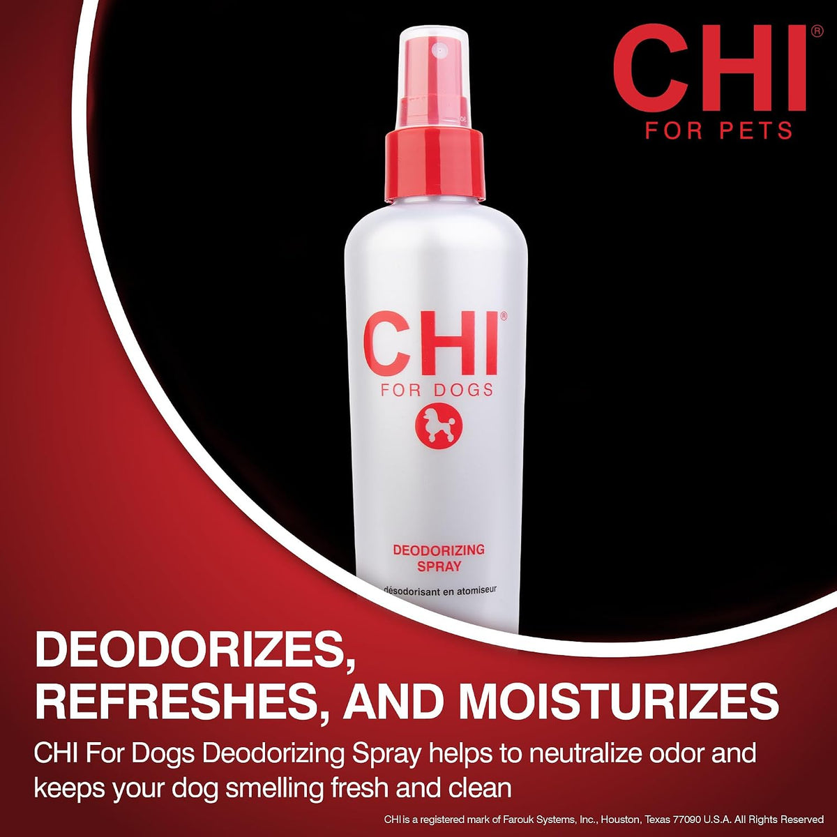 Side view of CHI dog grooming spray bottle