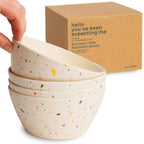 Nook Theory 4 pack bamboo bowls celebration design front view