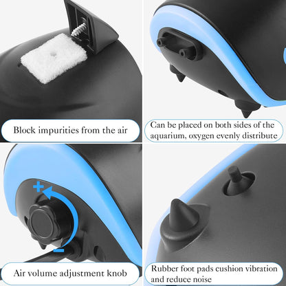 HITOP shark-shaped aerator setup in a fish tank