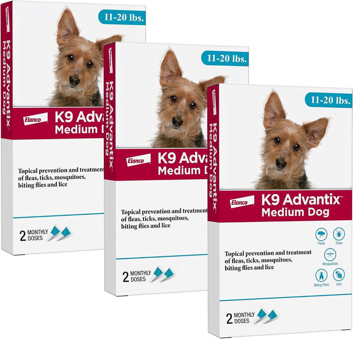 K9 Advantix preventative pest control box back view instructions