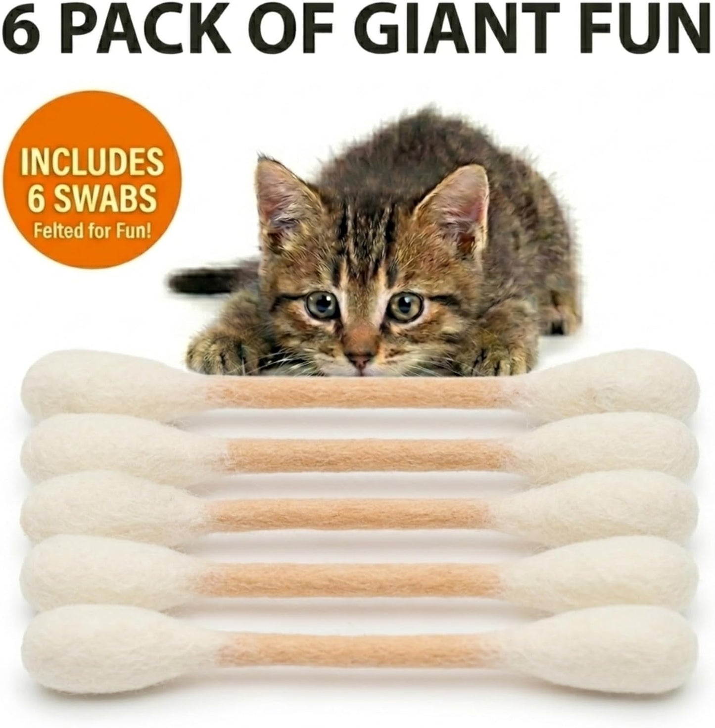 Interactive swab shaped cat toys for boredom relief