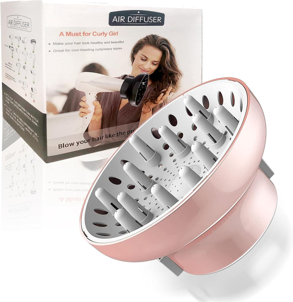 Polly Online universal hair dryer diffuser front view pink styling attachment for curly hair