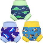 Moemoe Baby Reusable Swim Diapers front view showing waterproof design