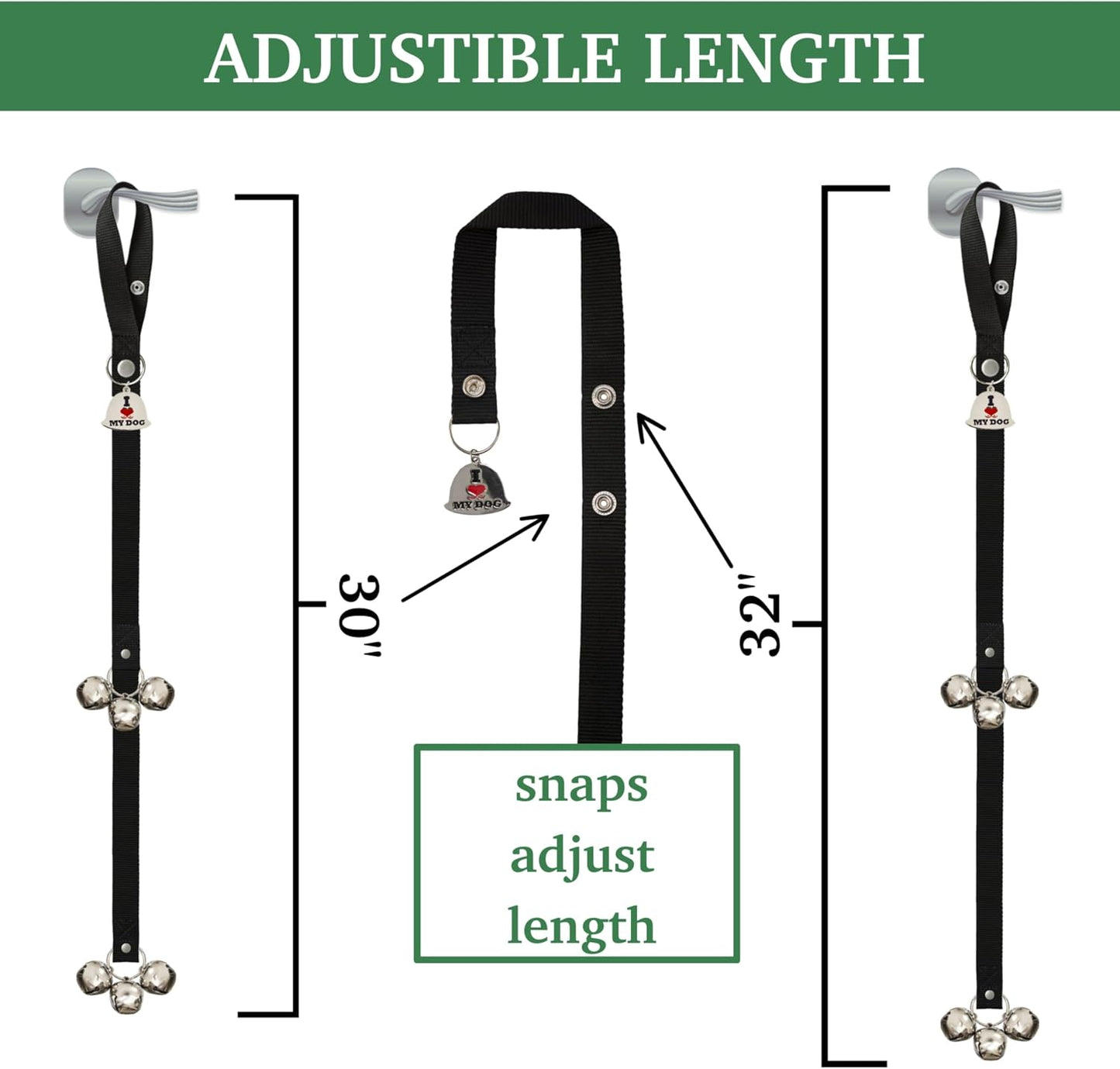 Caldwell's Pet Supply Co. potty bells showing durability and texture.