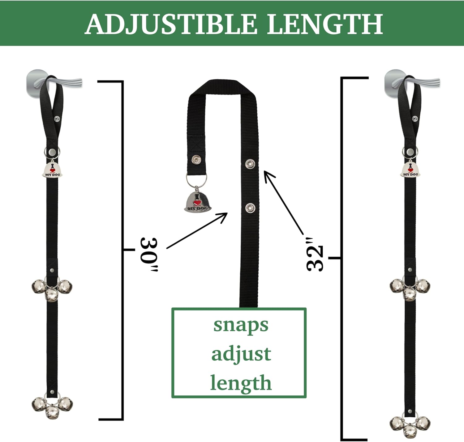 Caldwell's Pet Supply Co. potty bells showing durability and texture.