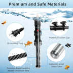 Submersible aquarium heater with digital thermometer