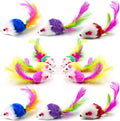 VOVIGGOL cat mice toys front view showcasing the twelve-piece multi-color variety pack.