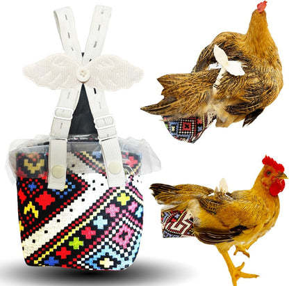 Revoloza reusable 3D chicken diaper front view leak proof pet apparel