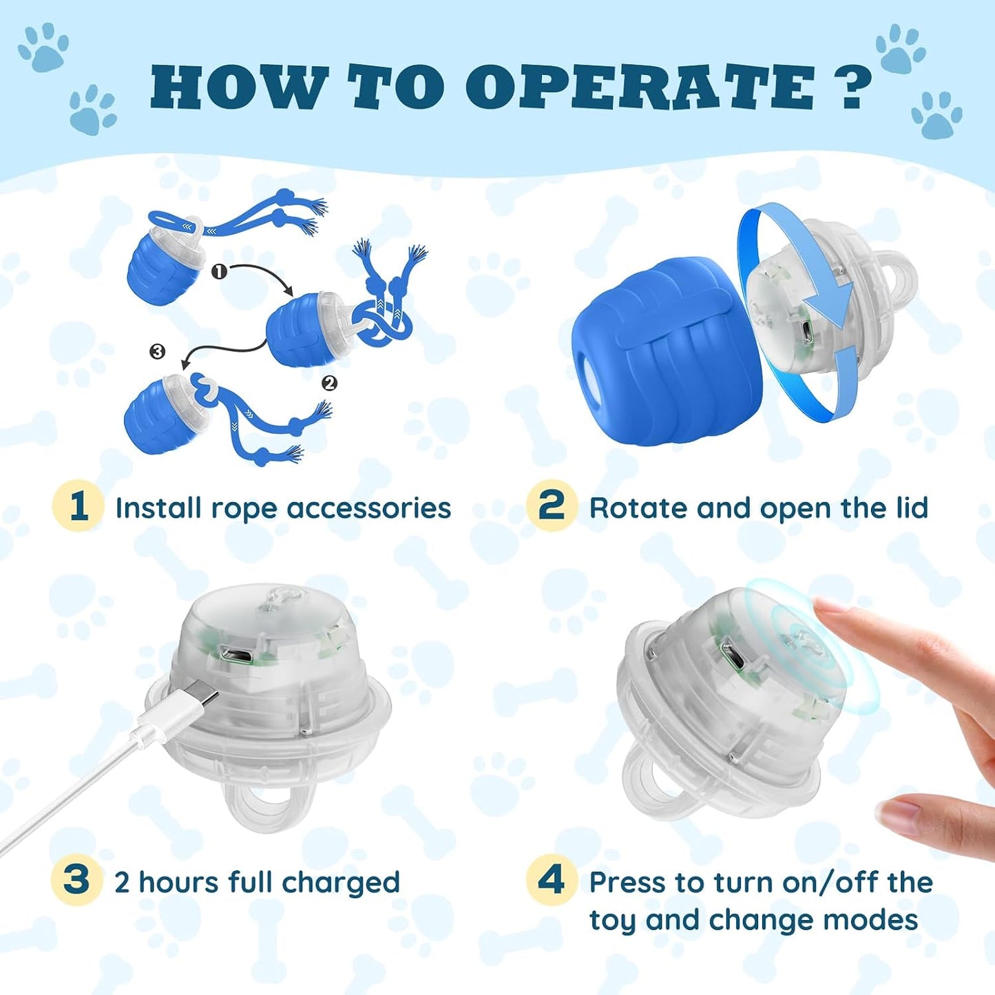 Hvuatq smart dog ball showing durable rubber finish