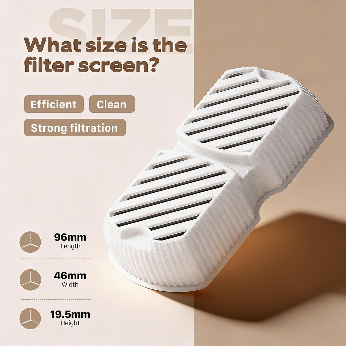 Close up of Grookpet activated carbon fountain filter