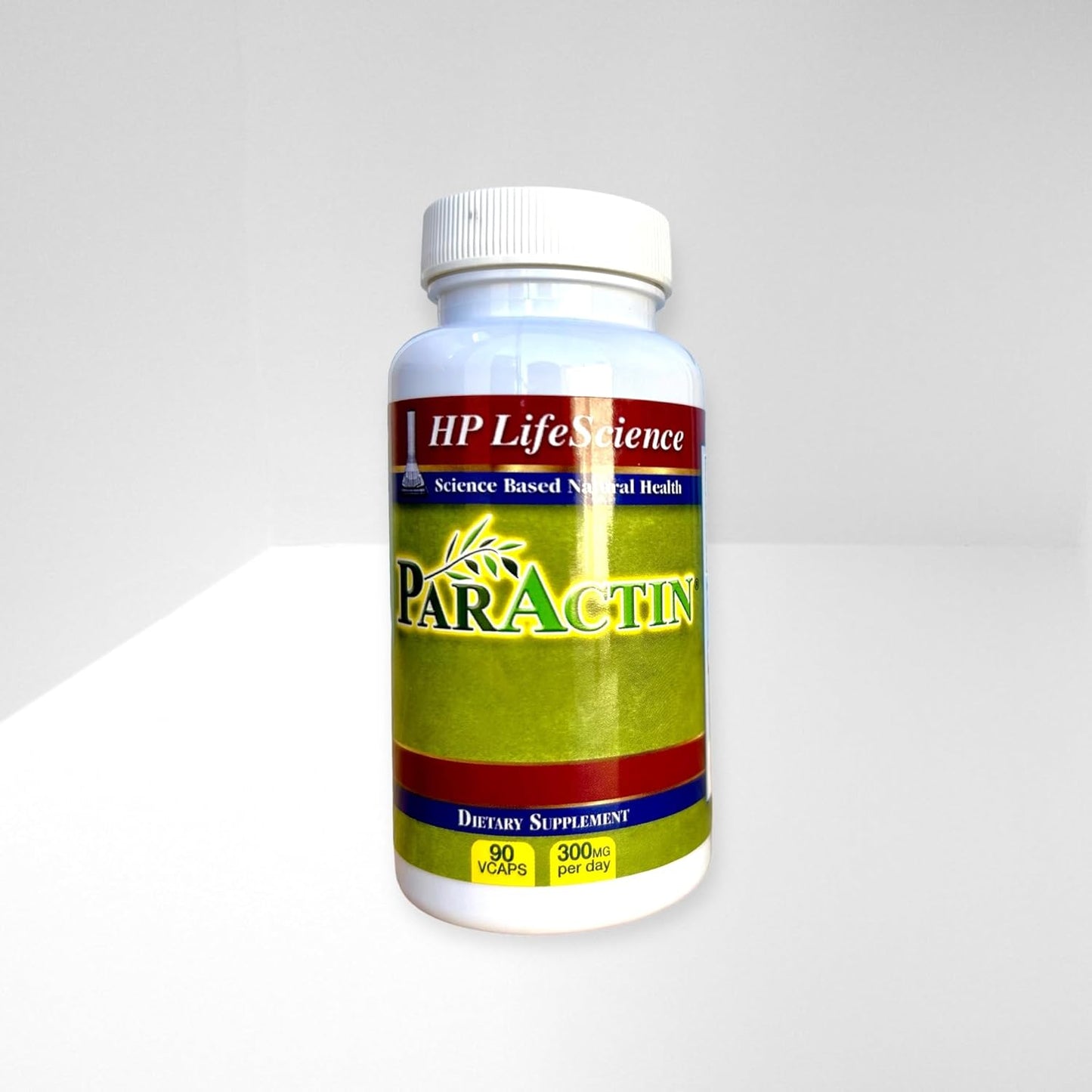 HP LIFESCIENCE ParActin 300mg 90 capsules front view showing the product label for natural joint support.