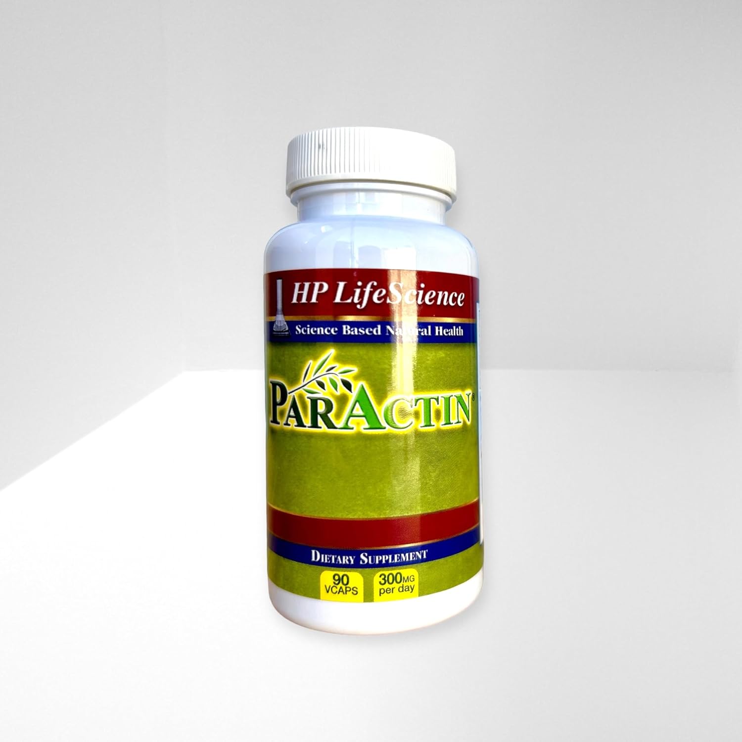 HP LIFESCIENCE ParActin 300mg 90 capsules front view showing the product label for natural joint support.