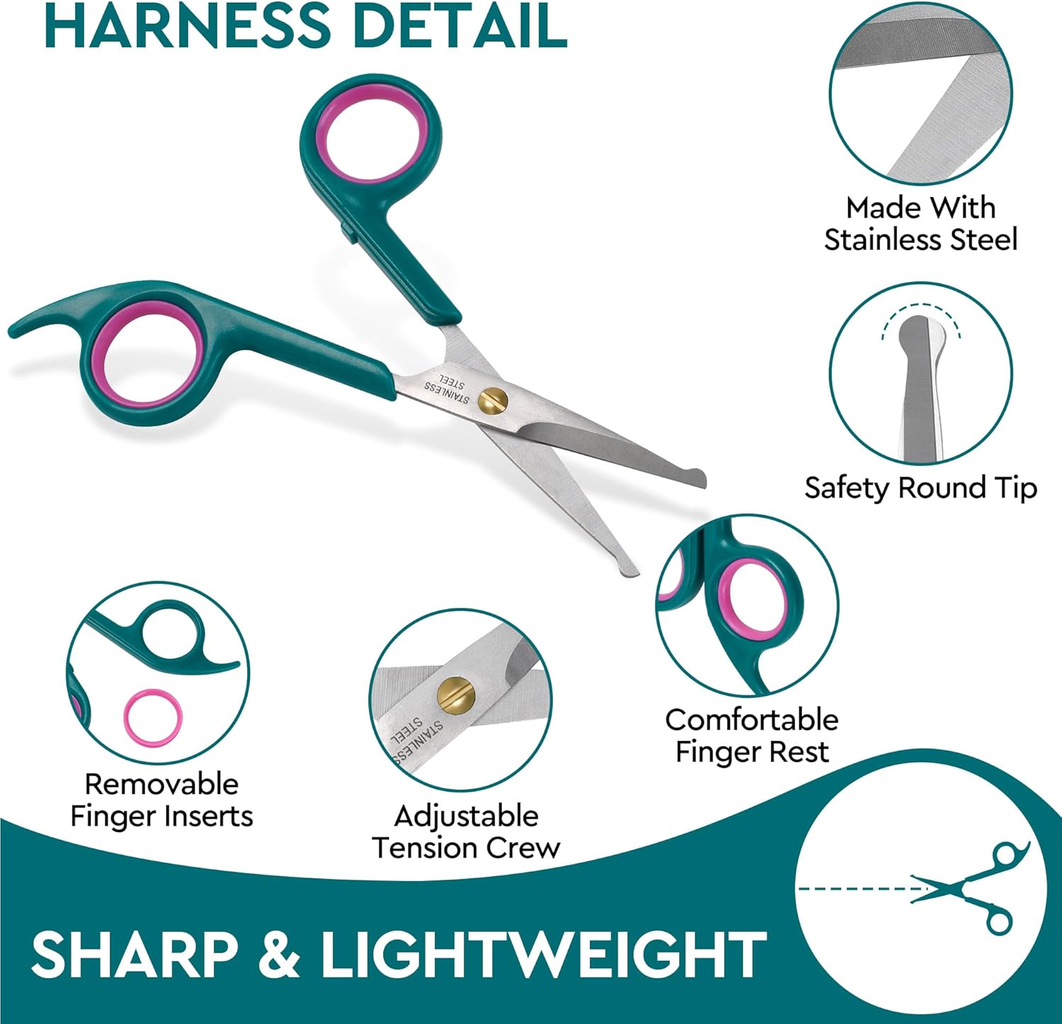 Large 6.6 inch pet grooming shear for body fur maintenance