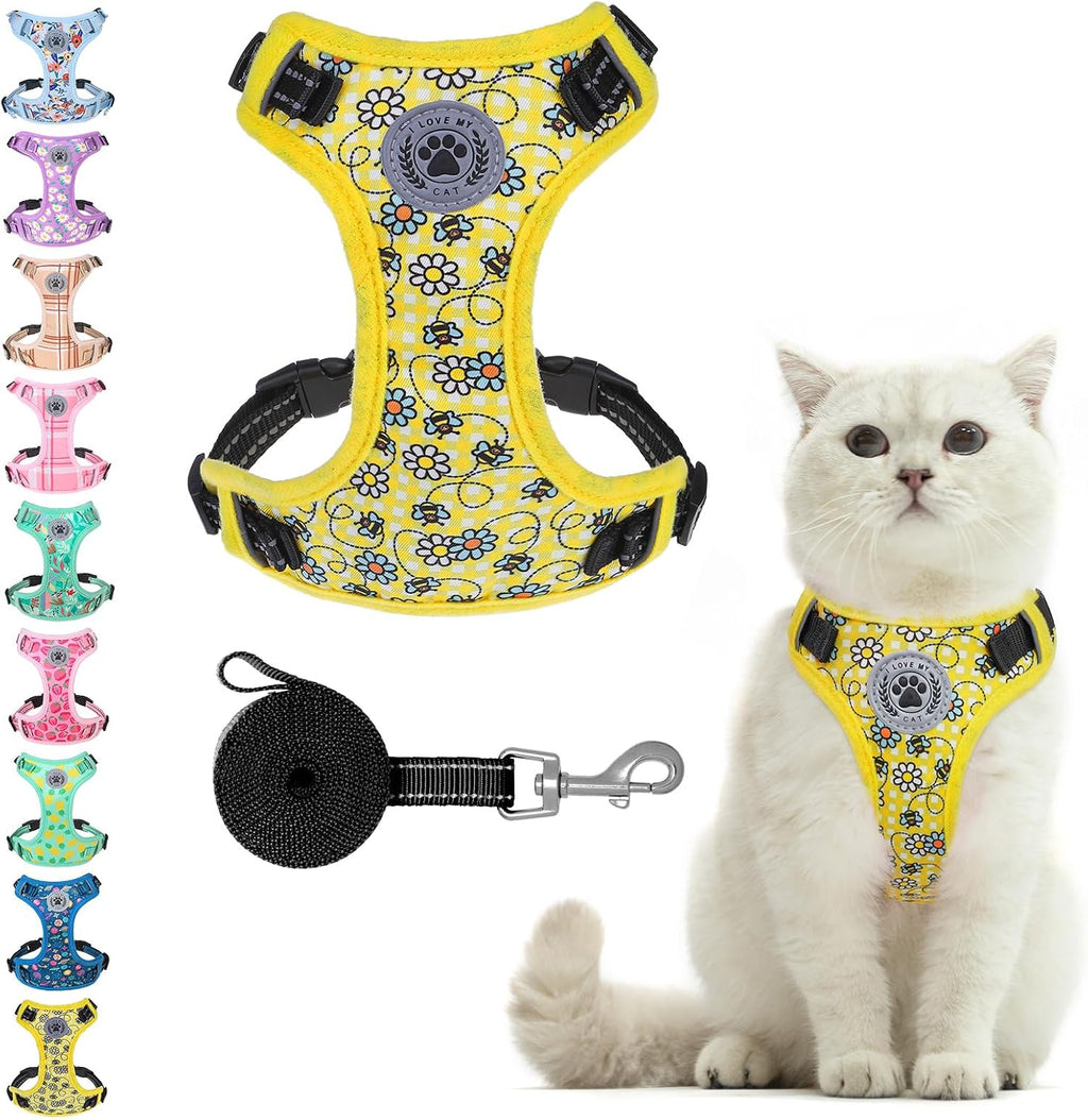 BEAUTYZOO Cat Harness and Leash Set for Walking Escape Proof, Neck Release Adjustable Harness for Kitten Puppy Small Medium Large Cats, Soft Cute Easy Control Small Cat Harness for Cats Boy and Girls - Image 13