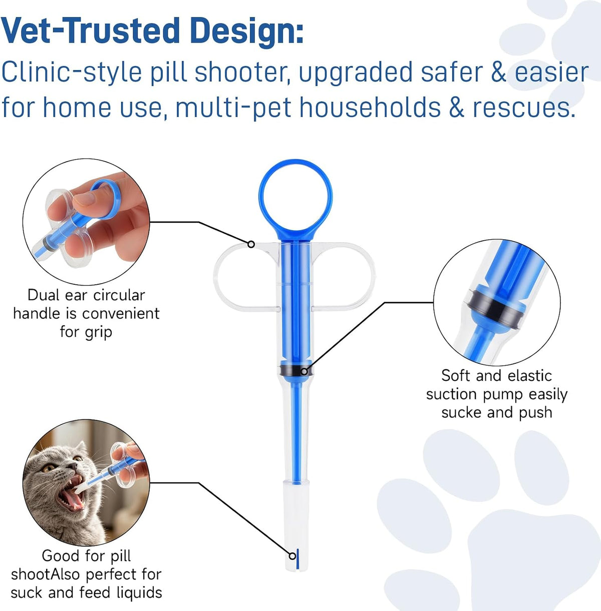 Pet medicine shooter being prepared for cats and small dogs to simplify healthcare routines