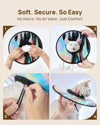 Lightweight soft cat cone with clear TPU waterproof coating details.