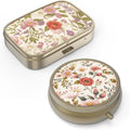Dynippy retro floral pill organizer box front view showing vintage red flower design