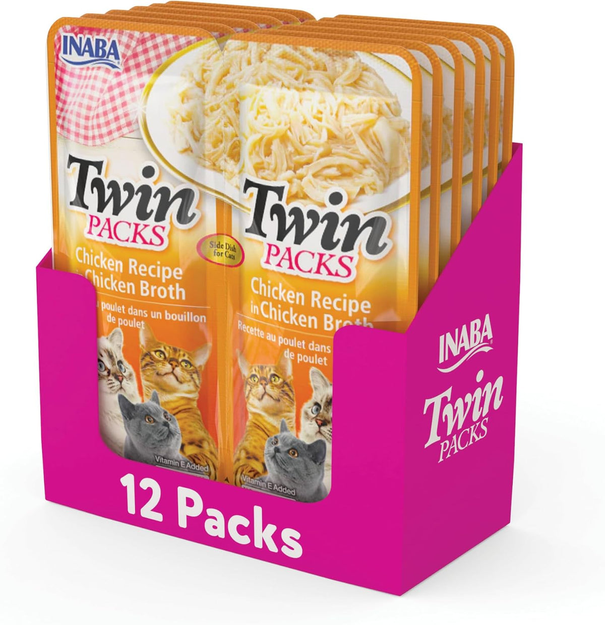 Cat eating Inaba tuna and chicken meal topper