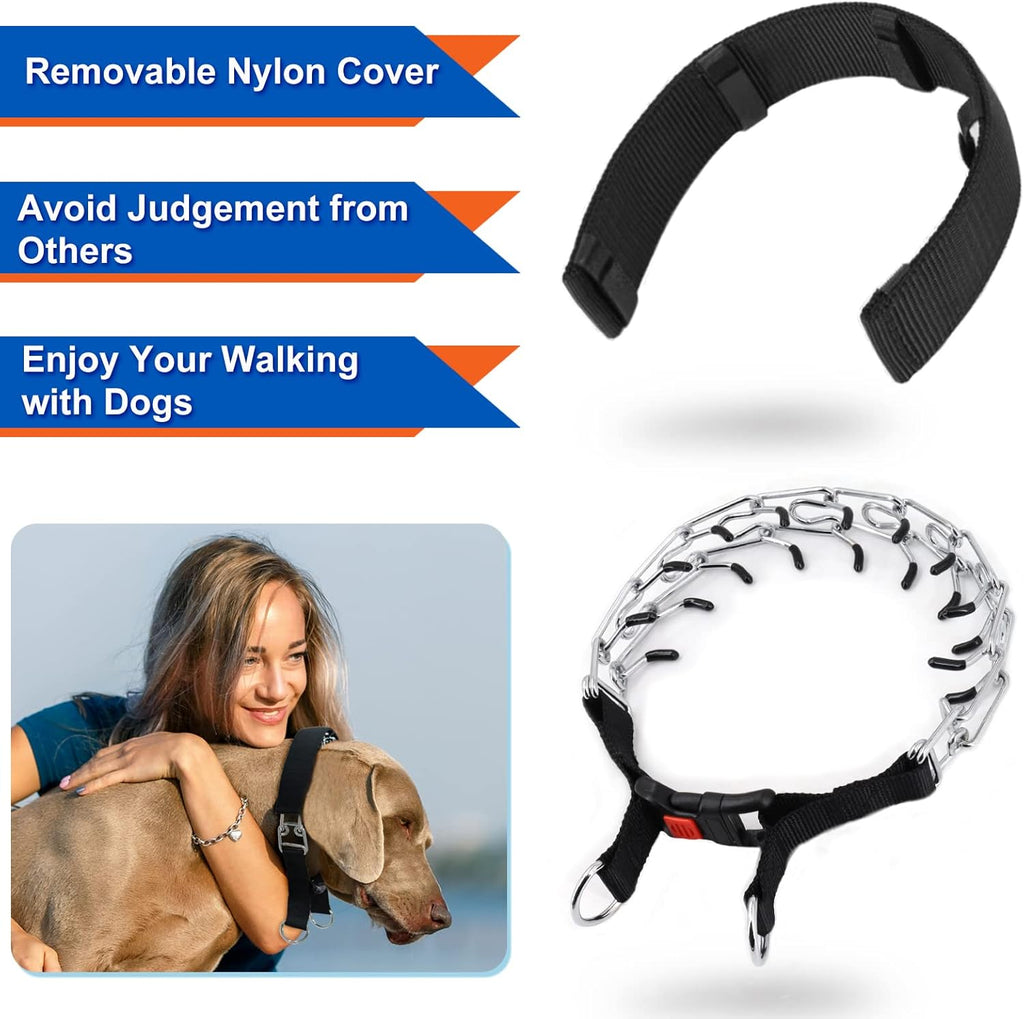 Supet pet choke collar with removable nylon cover lifestyle shot