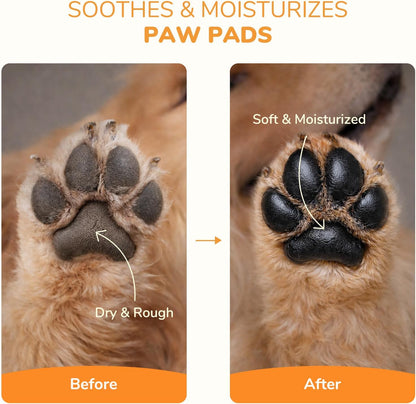 Dog paw balm with coconut oil and shea butter for dry pads