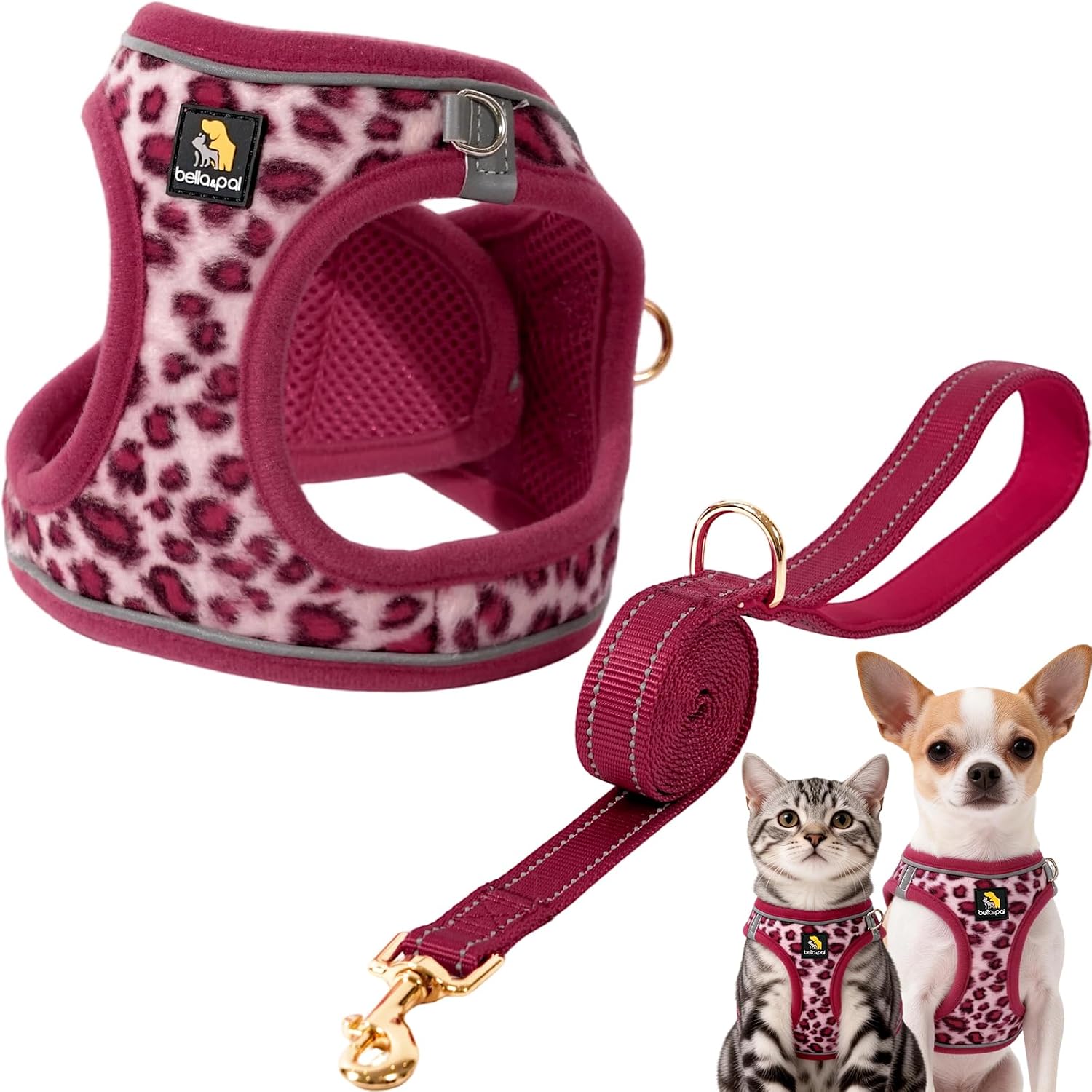 BELLA & PAL Step in Vest Harness for Small and Medium Dogs, No Pull Small Dog Harness with Leash Set, Comfortable Air Mesh Puppy Vest Harness with Reflective Strip (Lavender, XS) - Image 9