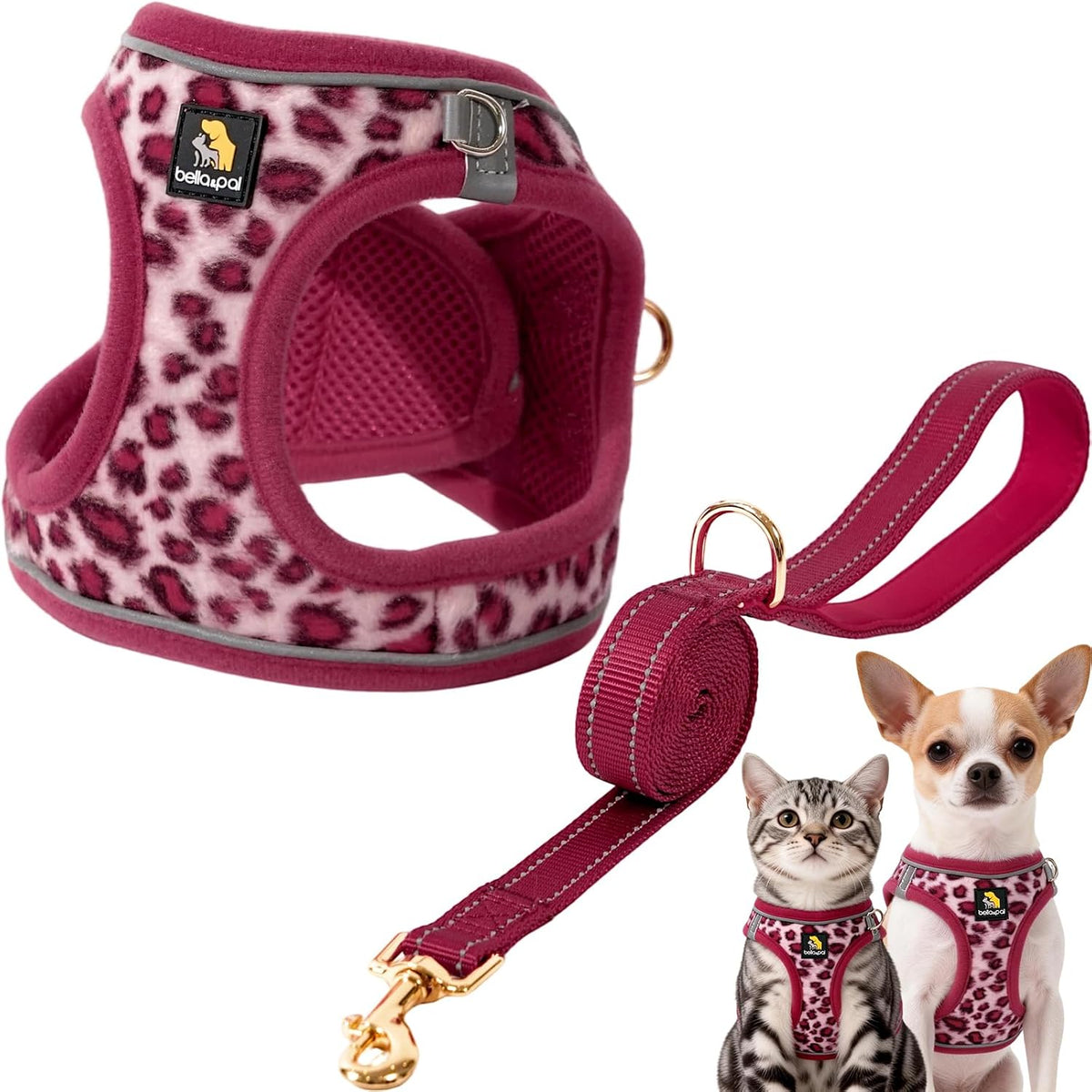 BELLA & PAL Step in Vest Harness for Small and Medium Dogs, No Pull Small Dog Harness with Leash Set, Comfortable Air Mesh Puppy Vest Harness with Reflective Strip (Lavender, XS) - Image 9