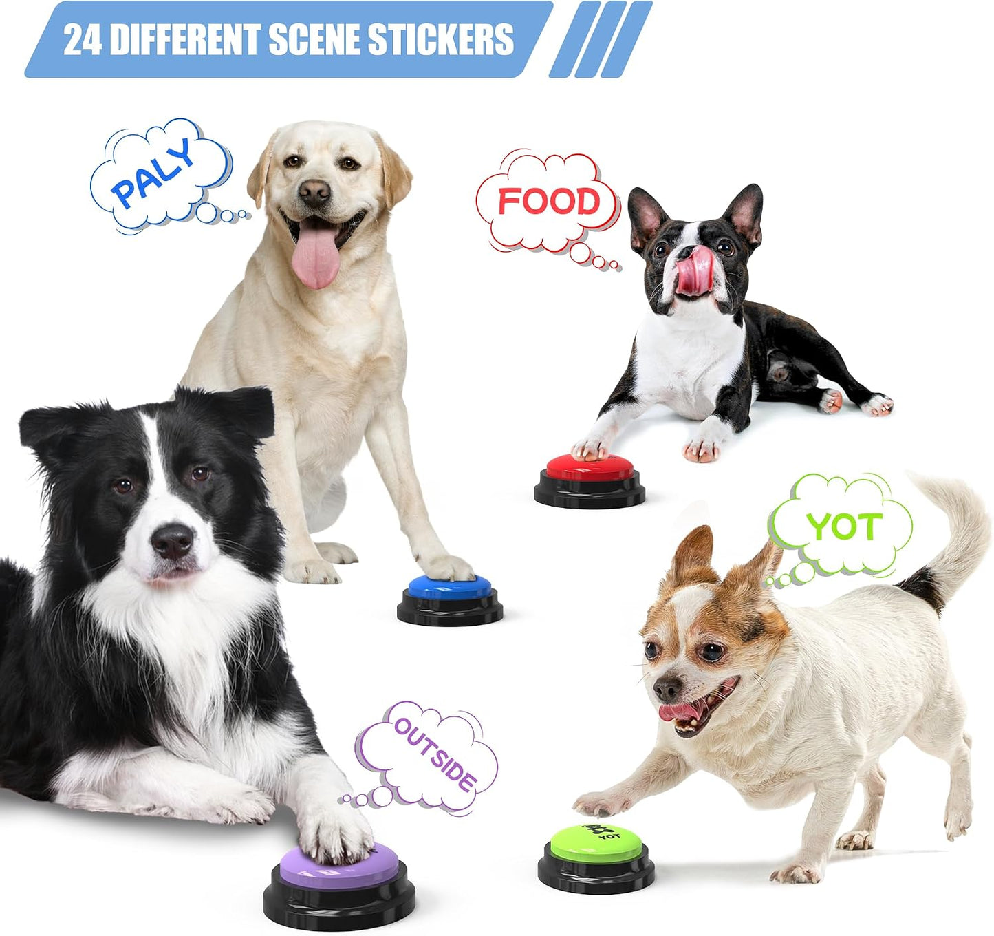 Durable ABS plastic dog communication buzzers packaging box layout