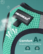 FAYOGOO breathable air mesh step in cat vest harness close up detail