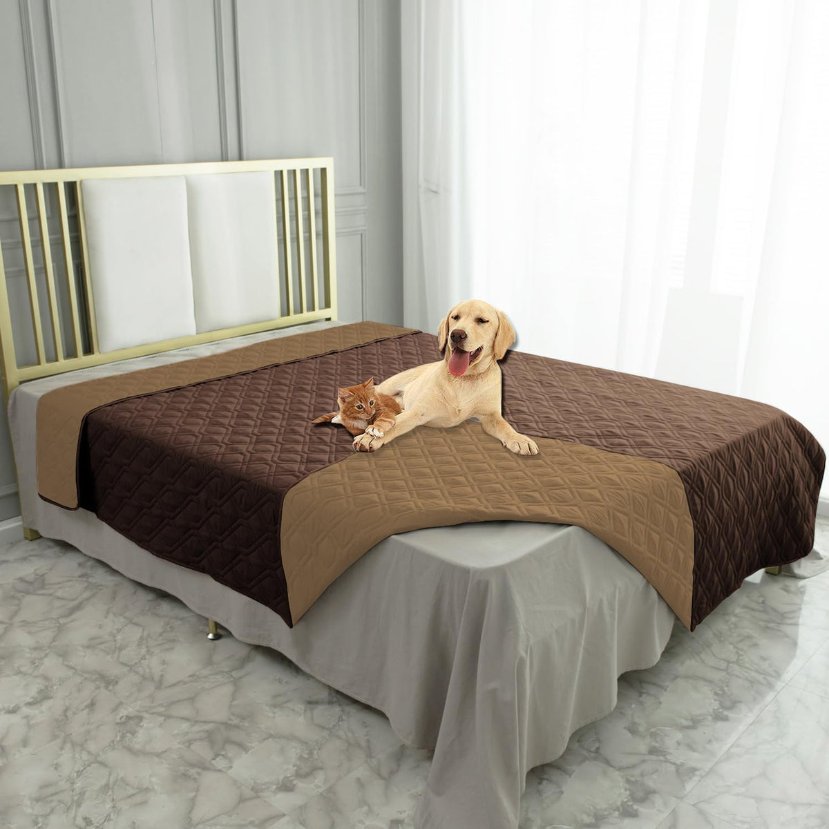 Ameritex Waterproof Dog Bed Cover Pet Blanket for Furniture Bed Couch Sofa Reversible - Image 9