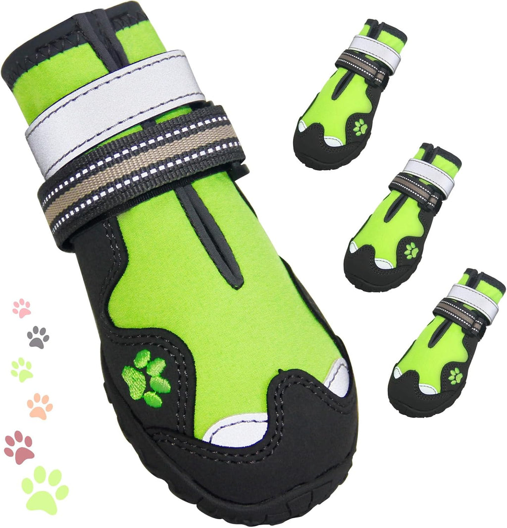 Fishoaky dog shoes for large dogs green front view