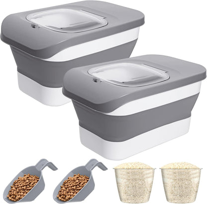 10-13 Lbs Dog Food Stroage Container, Collapsible Dog Food Containers with Airtight Lid, Pet Food Scoop, Pet Food Storage Container Dry Food for Dog, Cat and Other Pets - Image 10