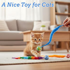 Worm teaser replacement attachments for interactive cat wand fishing poles