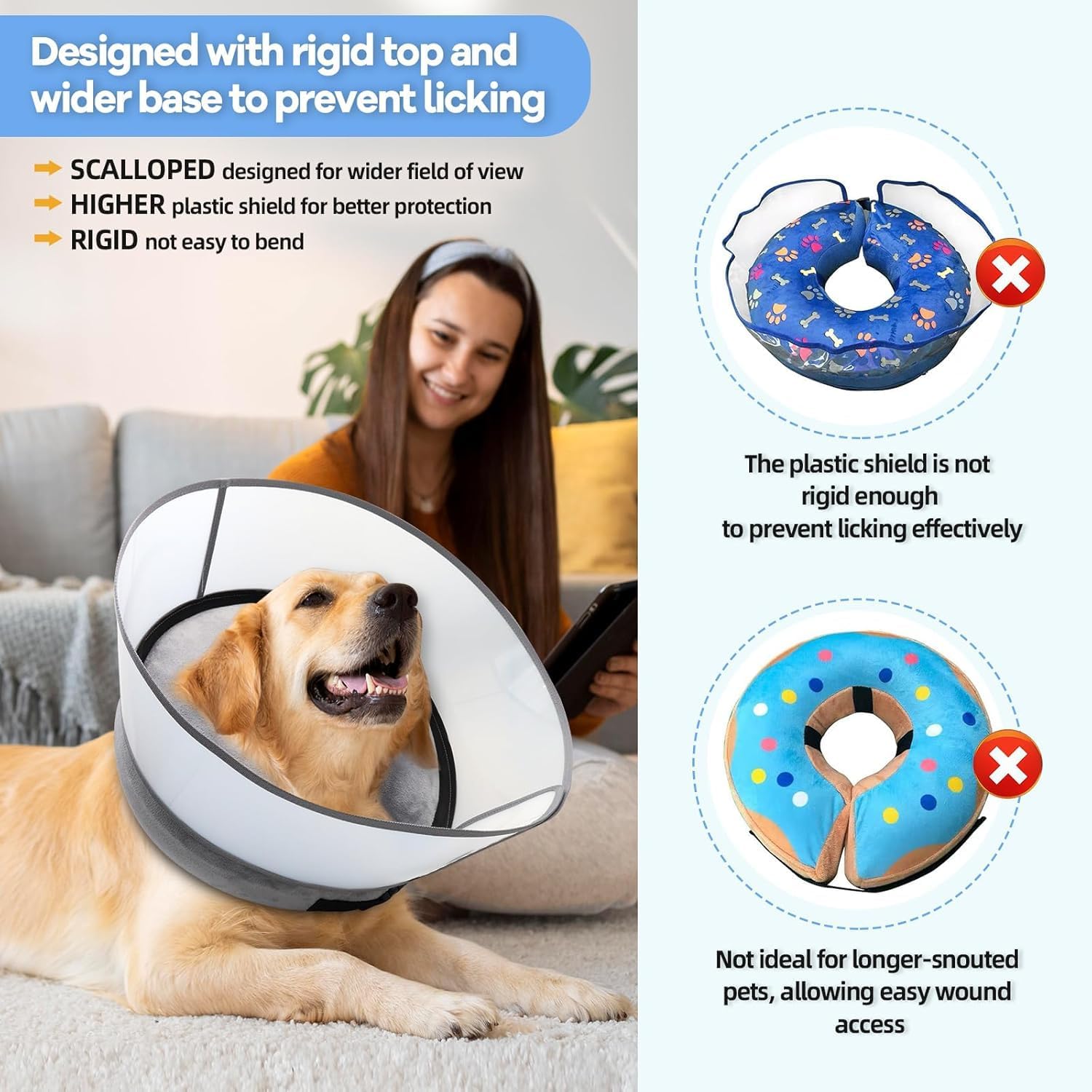 Transparent shield attachment for dog recovery cone