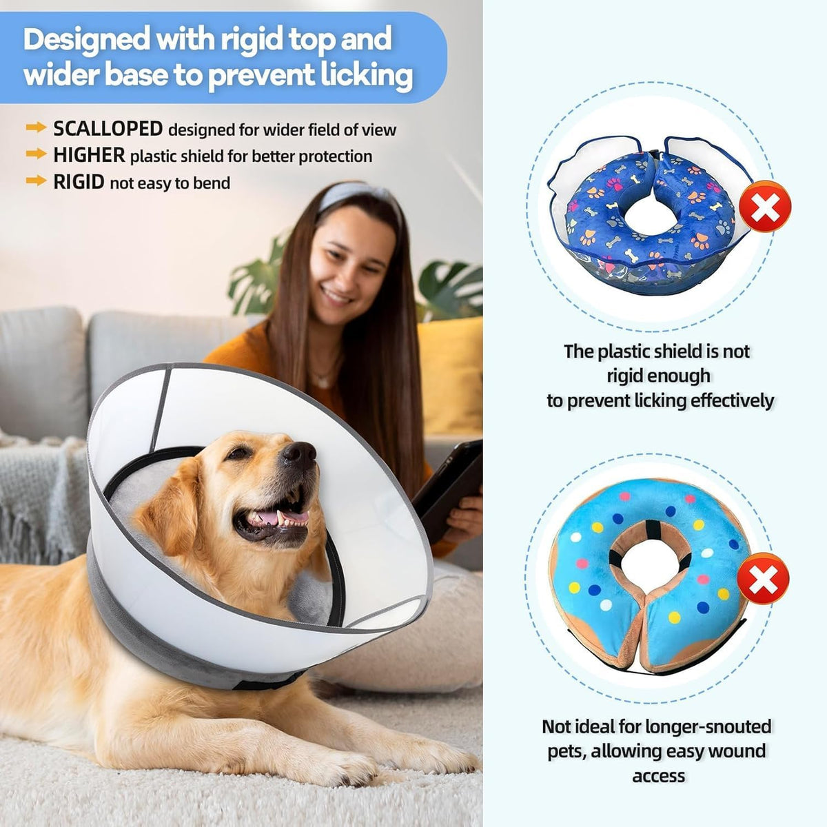 Transparent shield attachment for dog recovery cone