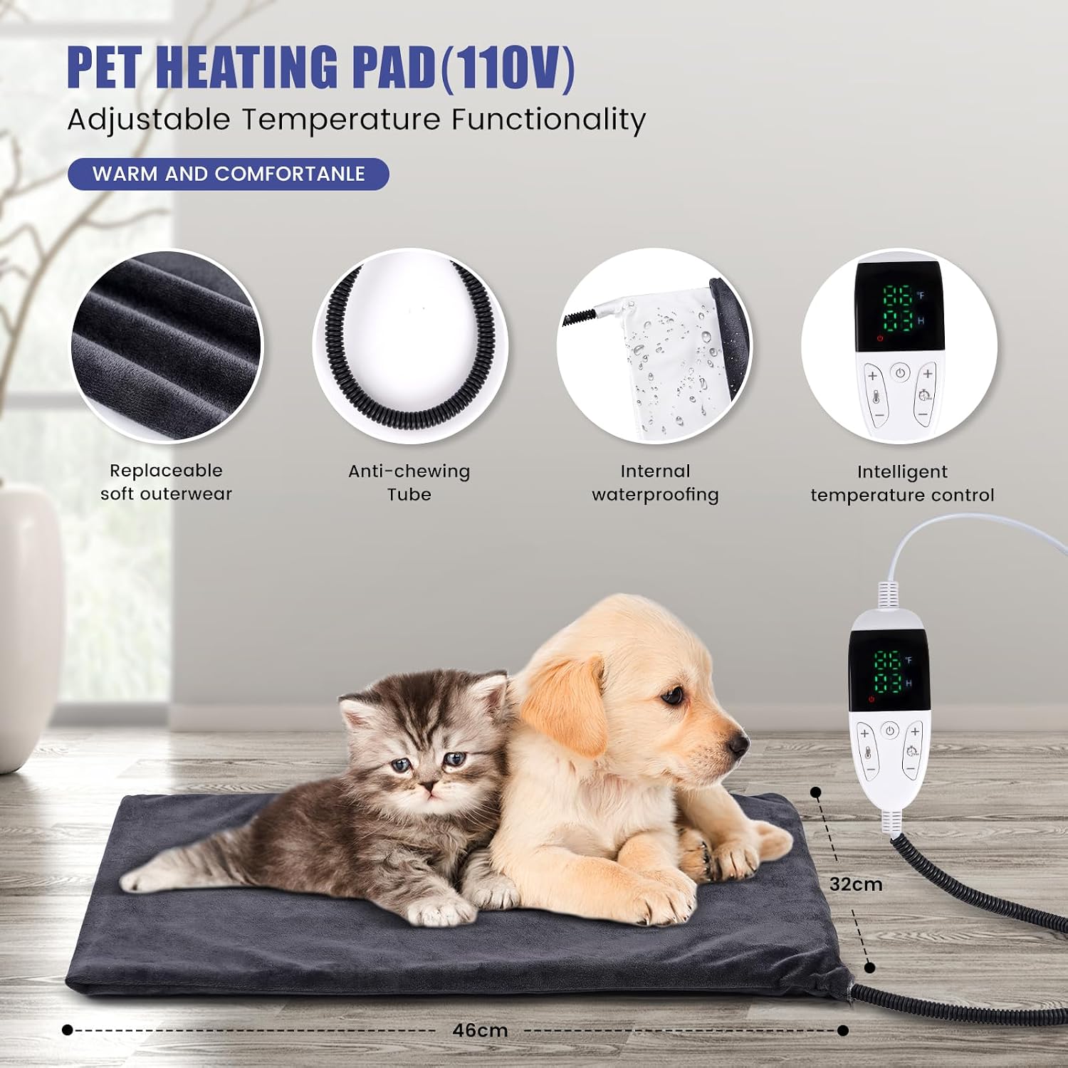 Premium pet whelping supplies showing the digital humidity detection sensors and internal environment controls.