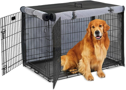 TiantianBao heavy duty dog crate cover front view on wire cage